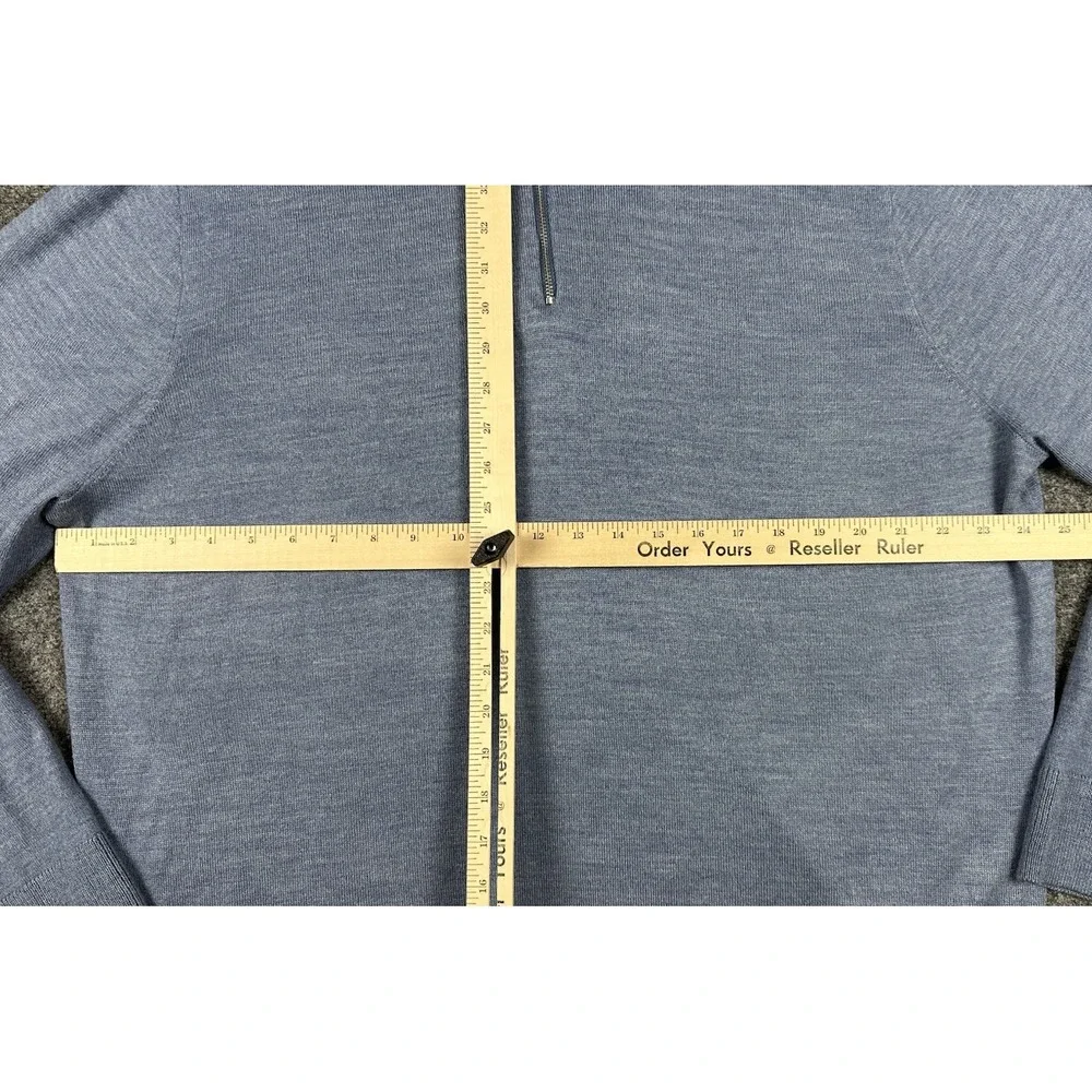 J. Crew Men's Merino Wool-Blend 1/4 Zip Sweater Long Sleeve Lt Blue Sz XXL